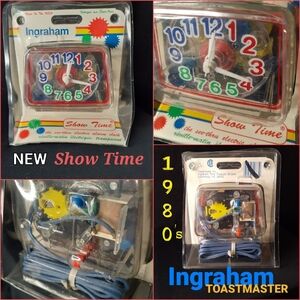 RARE 1980's Ingraham Toastmaster Showtime See-thru Electric Alarm Clock *Package